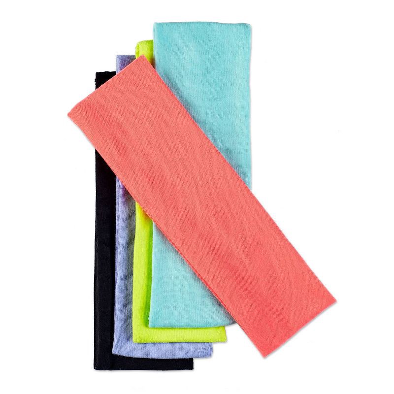 slide 2 of 4, scunci scünci No Damage Stretch Fabric Headbands - Brights - All Hair - 5pk, 5 ct