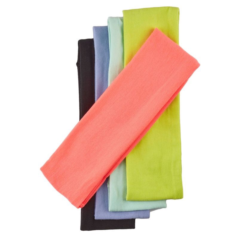 slide 3 of 4, scunci scünci No Damage Stretch Fabric Headbands - Brights - All Hair - 5pk, 5 ct