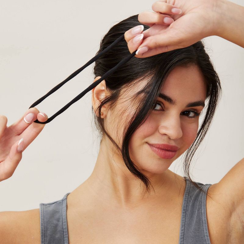 slide 2 of 4, scunci scünci No Damage Extra Large Elastic Hair Ties - Black - Extra Thick Hair - 15pcs, 15 ct