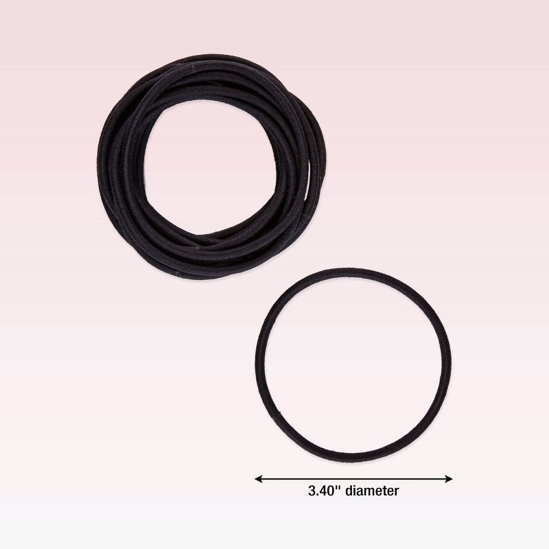 slide 4 of 4, scunci scünci No Damage Extra Large Elastic Hair Ties - Black - Extra Thick Hair - 15pcs, 15 ct