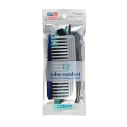 Conair Made in the USA Multipack Combs - Assorted Colors - 12pk