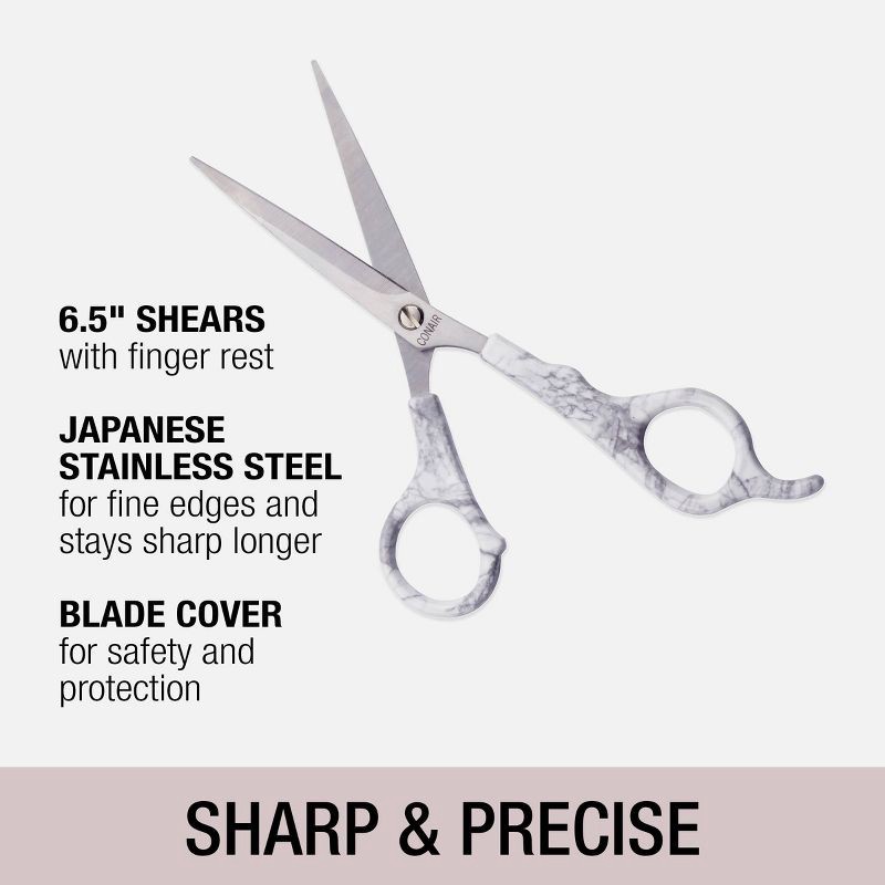 slide 3 of 5, Conair Cararra Marble Shears with Safety Blade Cover - 5 1/2", 1 ct