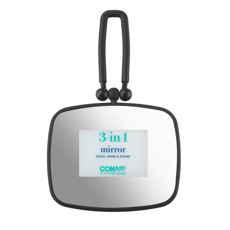 slide 4 of 4, Conair Soft Touch Large Black Rectangle Mirror, 1 ct