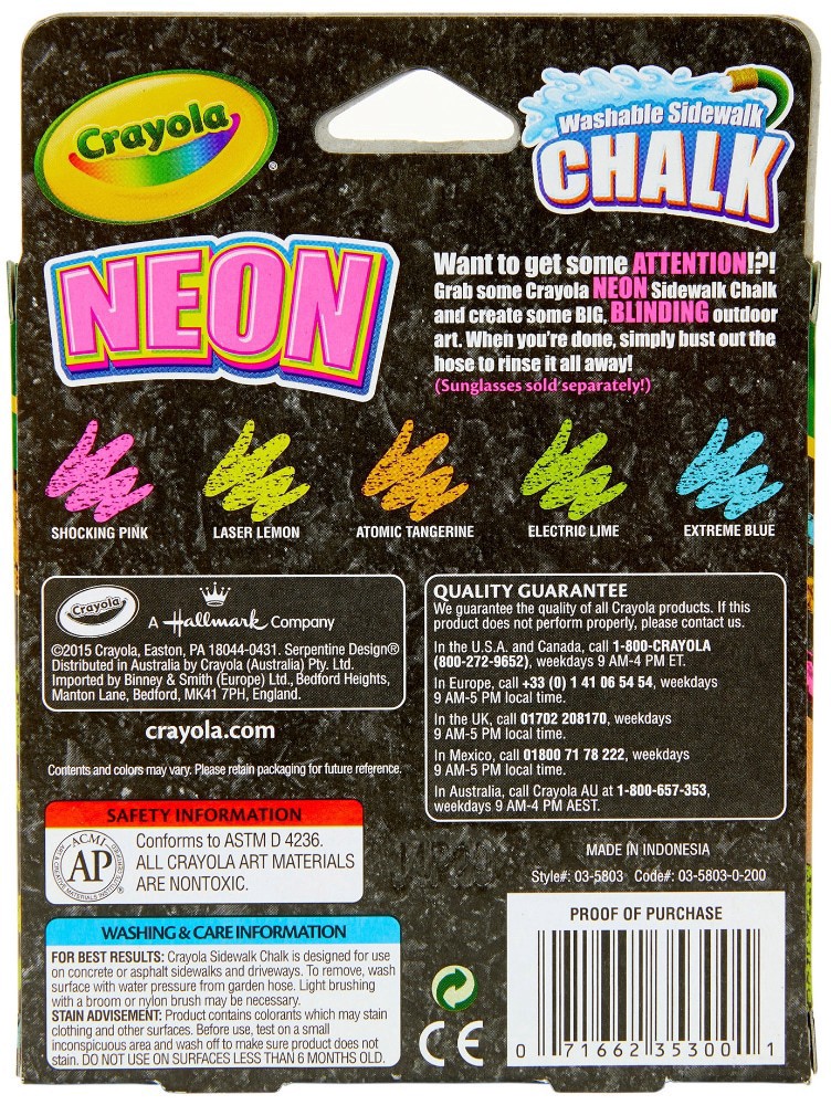 slide 6 of 6, Crayola Sidewalk Chalk 5 ea, 5 ct