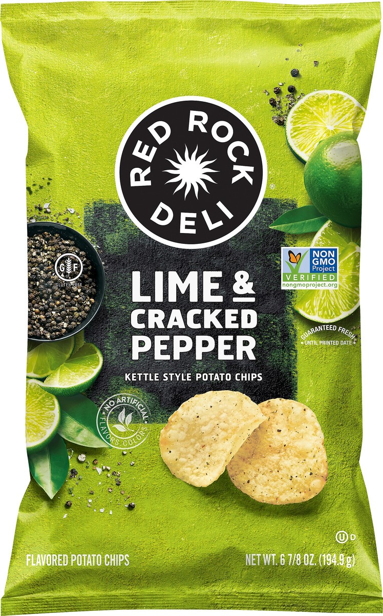 slide 3 of 3, Red Rock Deli Kettle Style Lime & Cracked Pepper Potato Chips 6.88 oz, 6.88 oz