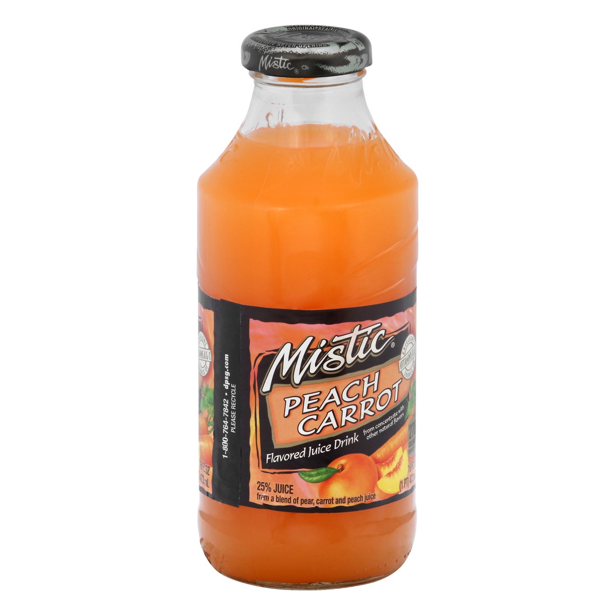 slide 3 of 10, Mistic Peach Carrot Flavored Juice Drink 16 oz, 16 oz