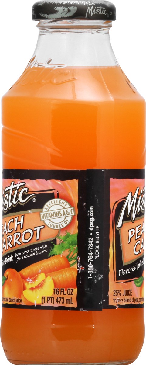 slide 2 of 10, Mistic Peach Carrot Flavored Juice Drink 16 oz, 16 oz