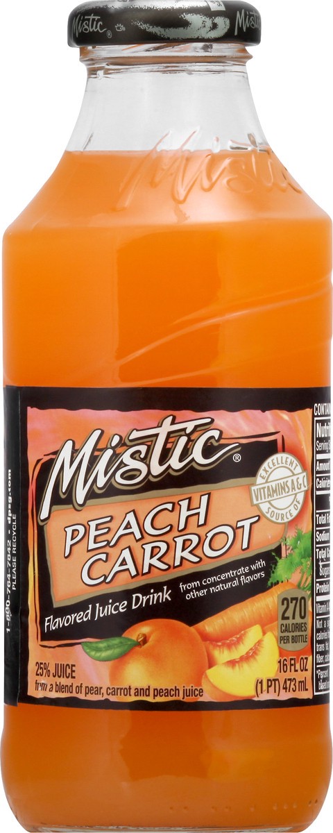 slide 1 of 10, Mistic Peach Carrot Flavored Juice Drink 16 oz, 16 oz