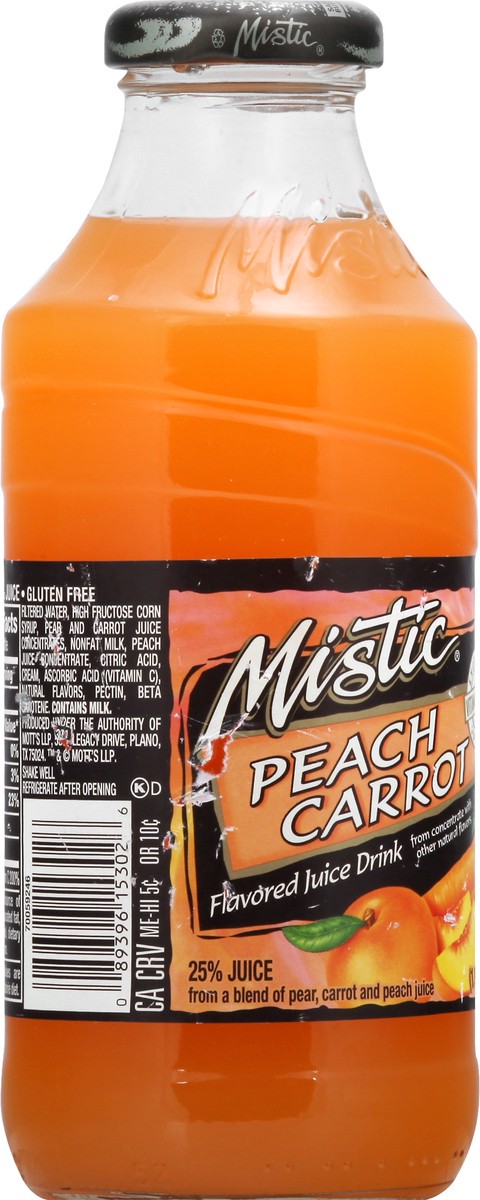 slide 4 of 10, Mistic Peach Carrot Flavored Juice Drink 16 oz, 16 oz