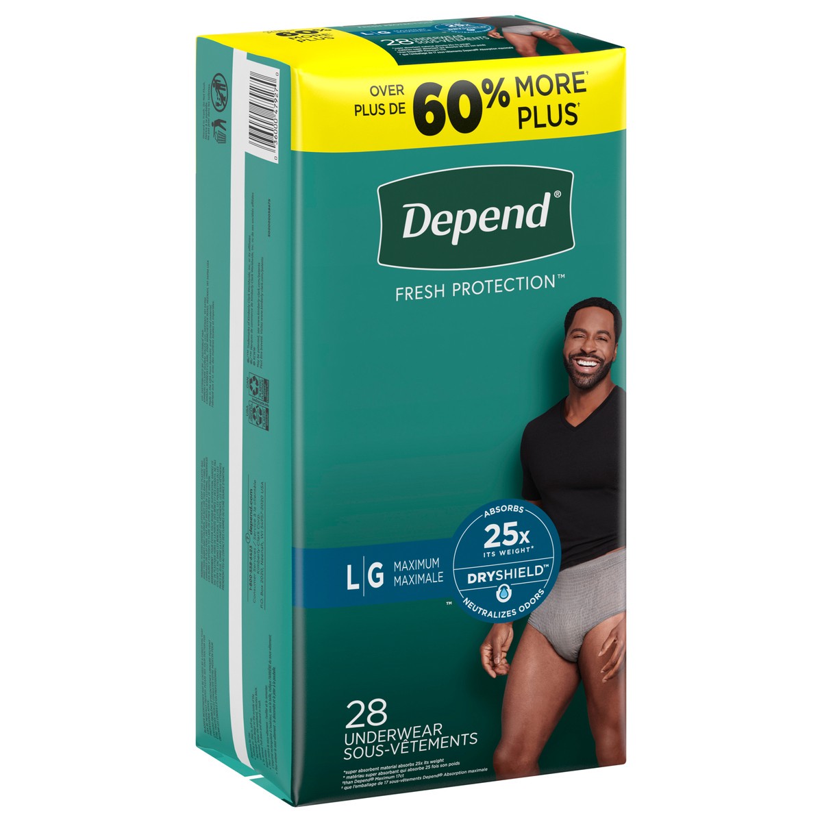 slide 2 of 9, Depend Mens Fitflex Bulk Incontinence Underwear, 28 ct; LG