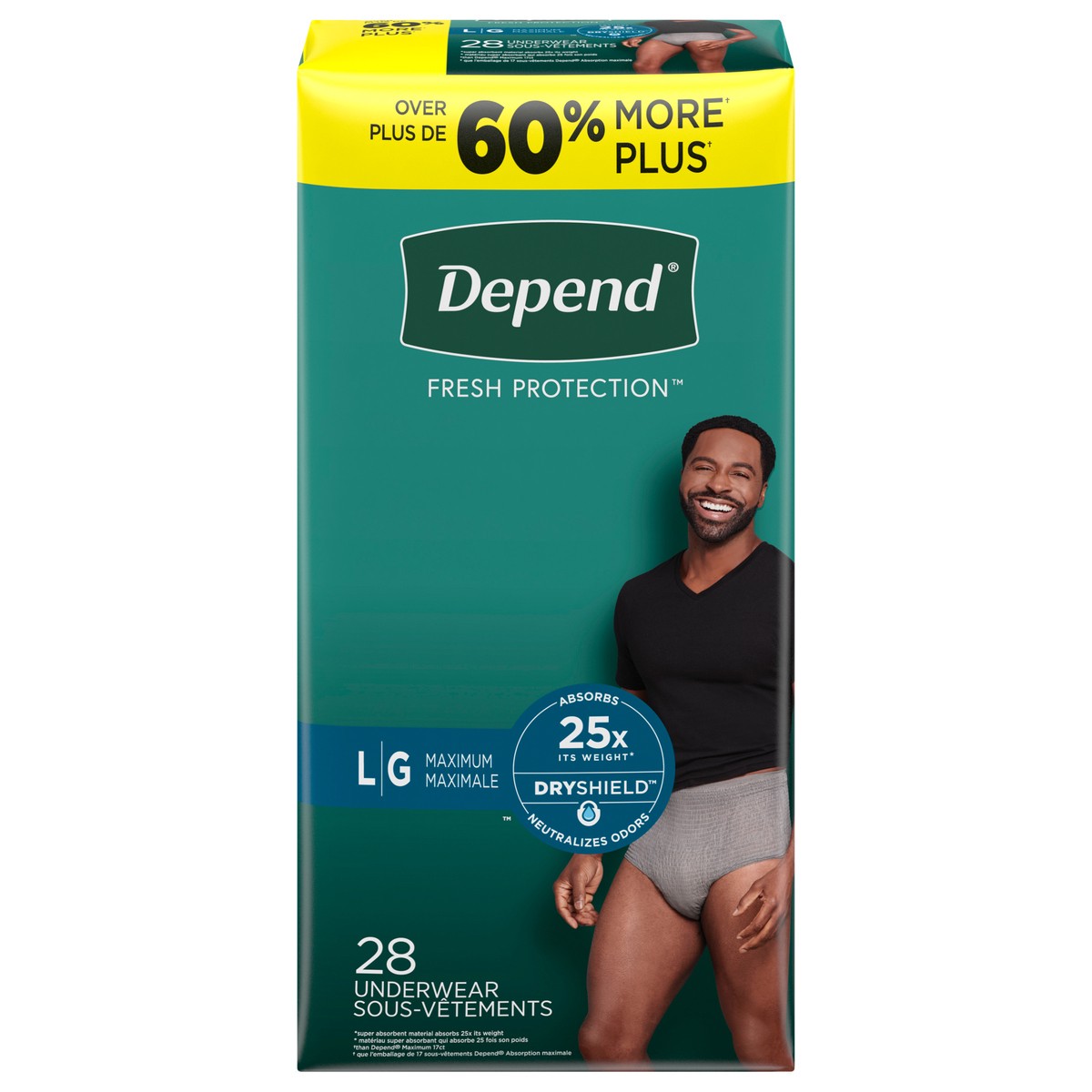 slide 1 of 9, Depend Mens Fitflex Bulk Incontinence Underwear, 28 ct; LG