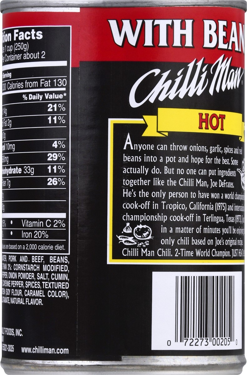 slide 3 of 13, Chilli Man Hot Chili with Beans 15 oz, 15 oz