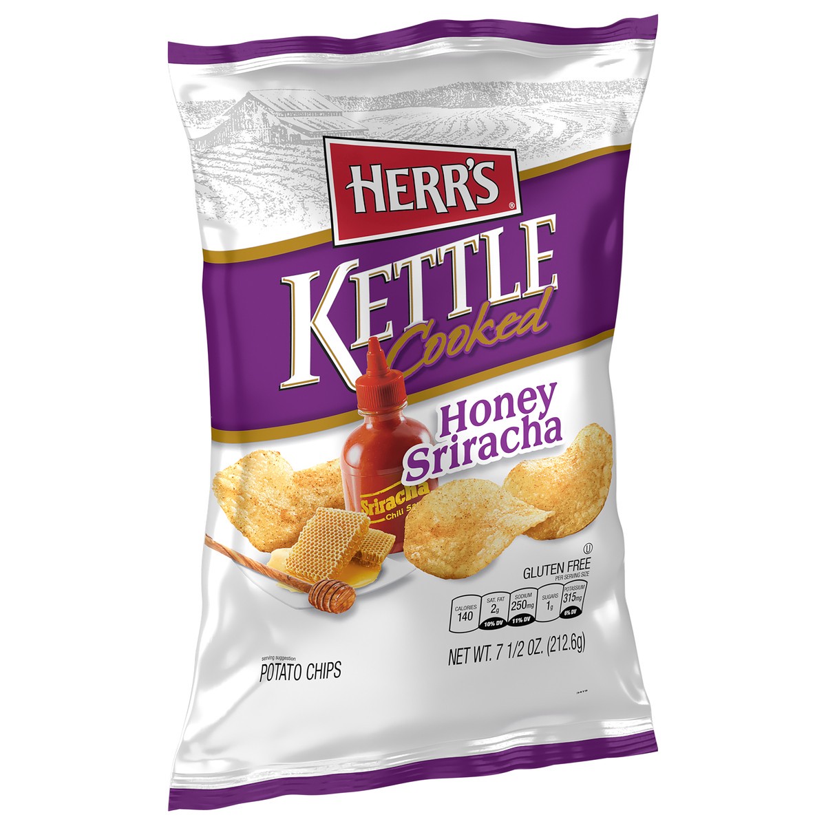 slide 11 of 14, Herr's Kettle Cooked Honey Sriracha Potato Chips 7.50 oz, 7.5 oz