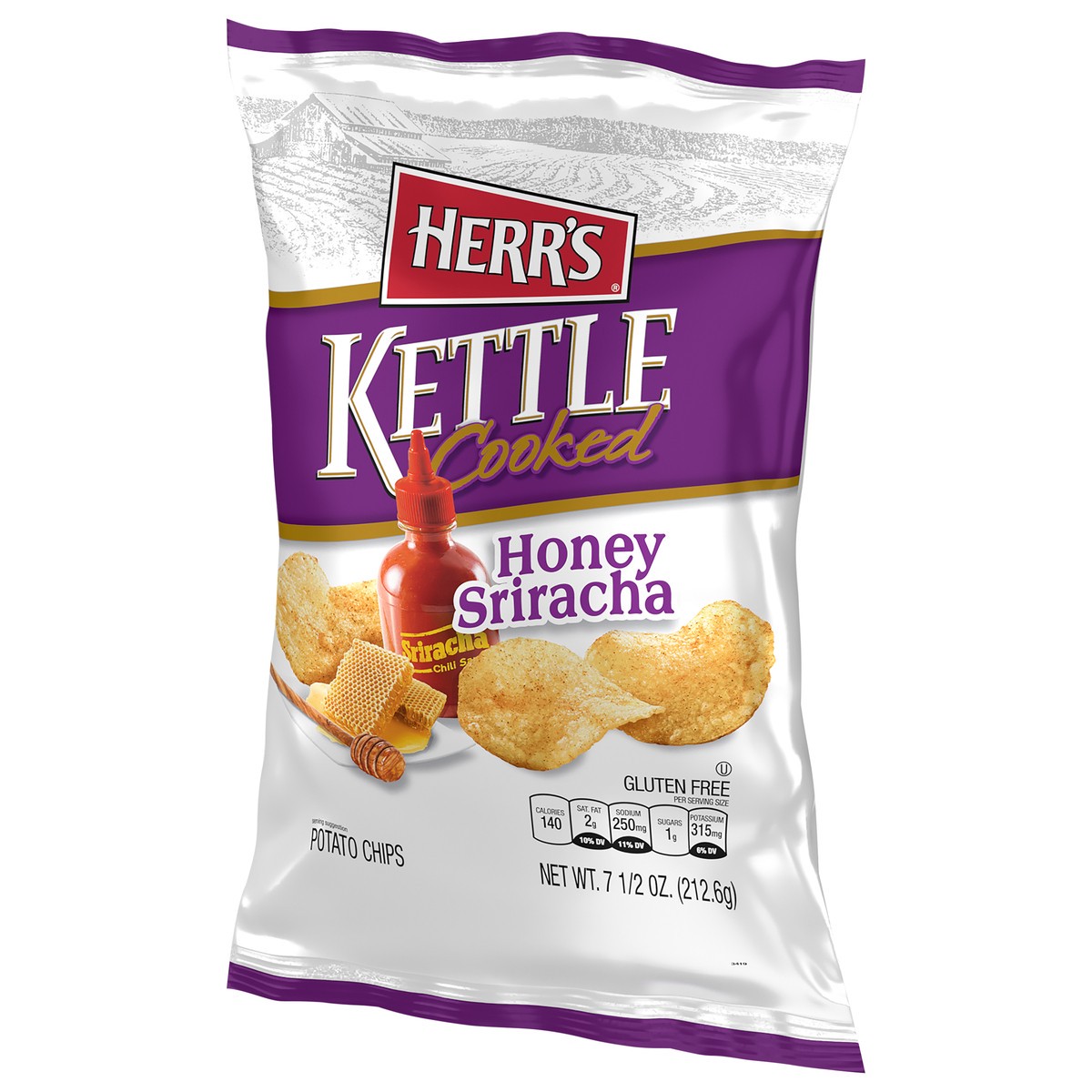 slide 4 of 14, Herr's Kettle Cooked Honey Sriracha Potato Chips 7.50 oz, 7.5 oz