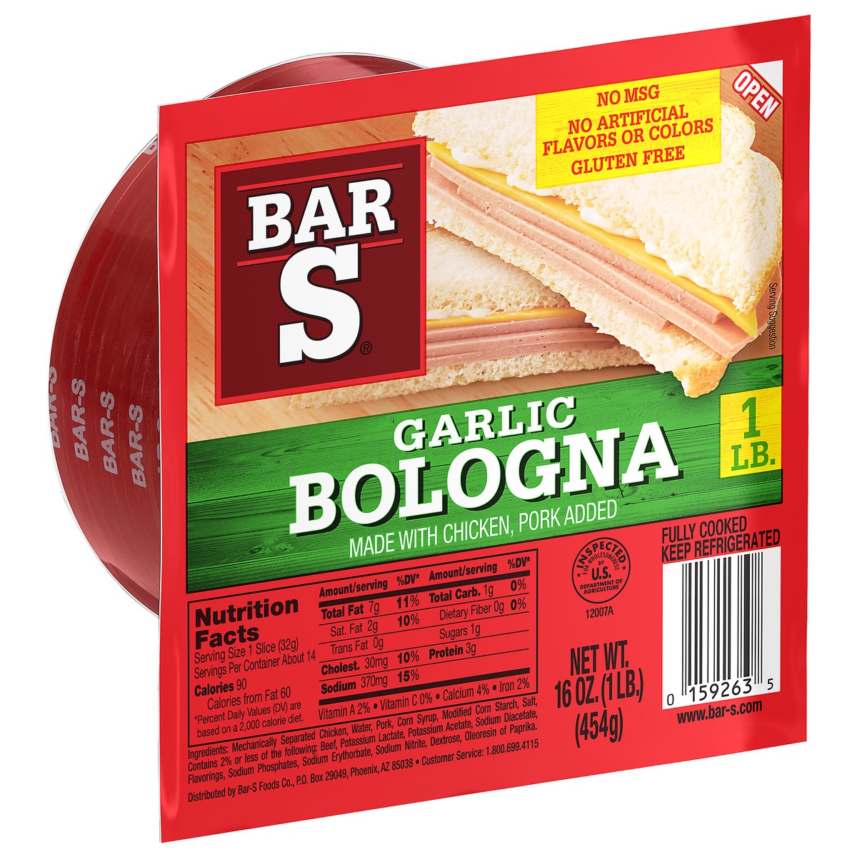 slide 8 of 11, Bar-S Garlic Bologna 16 oz. Pack, 16 oz