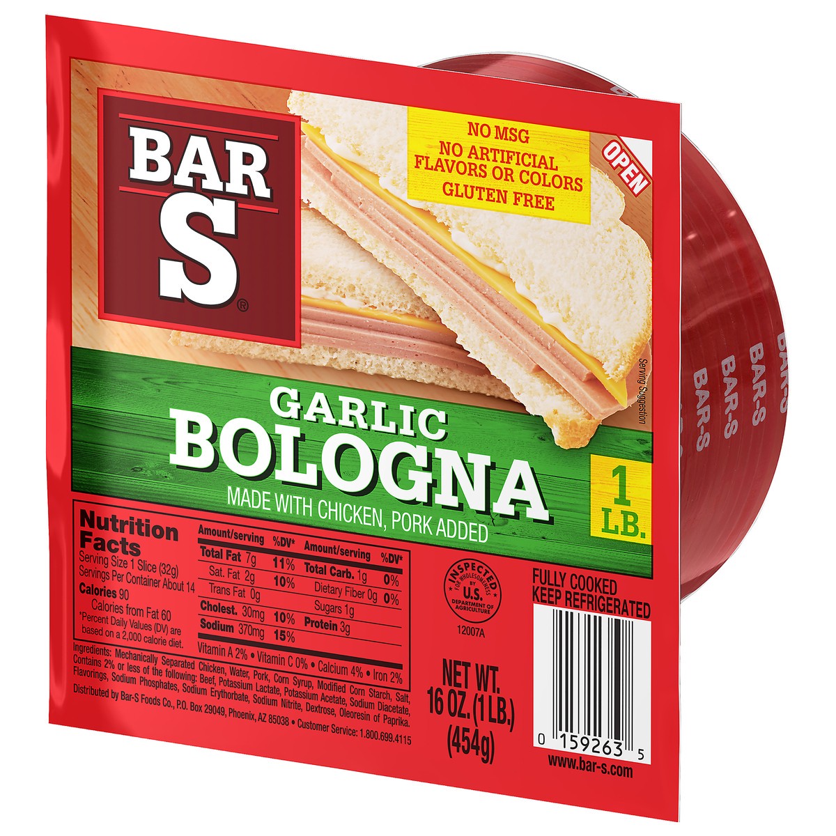 slide 3 of 11, Bar-S Garlic Bologna 16 oz. Pack, 16 oz