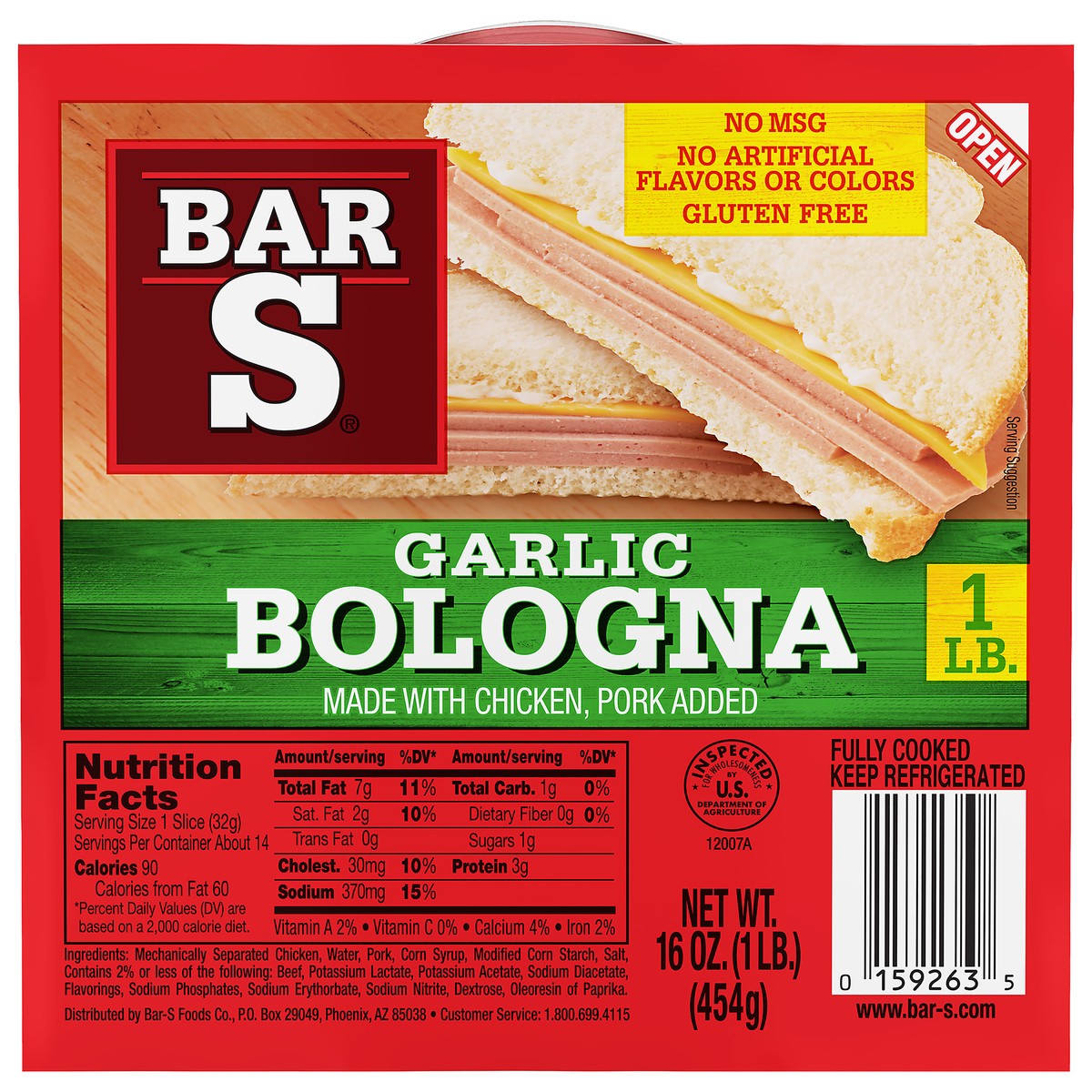 slide 9 of 11, Bar-S Garlic Bologna 16 oz. Pack, 16 oz