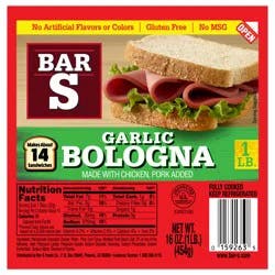 Bar-S Garlic Bologna 16 oz Pack