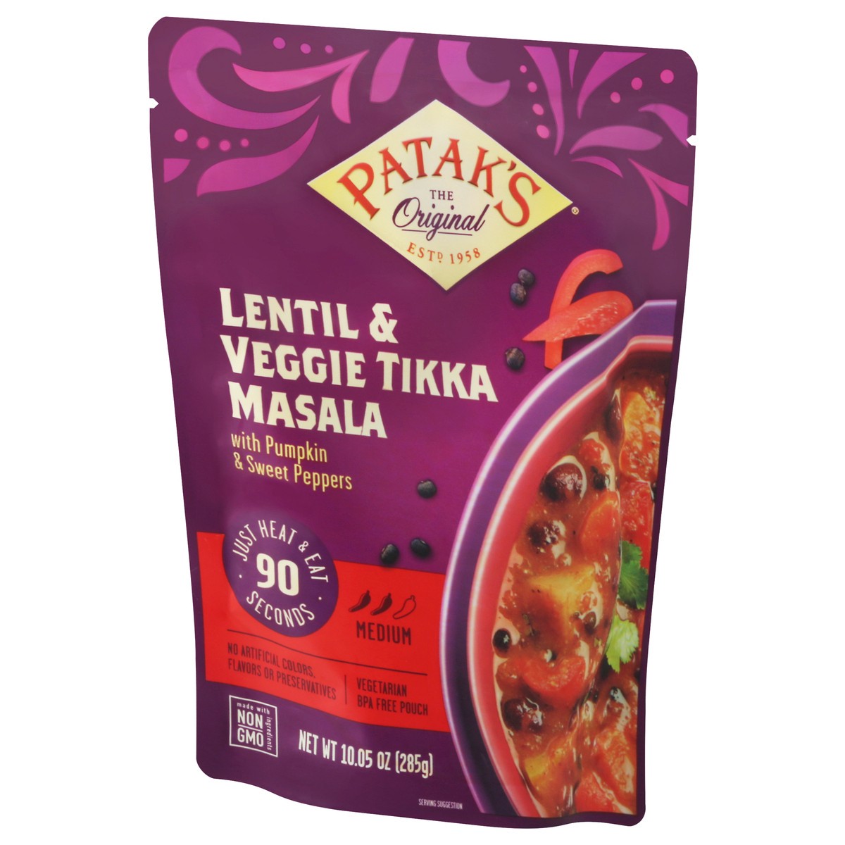 slide 4 of 9, Patak's Medium Lentil & Veggie Tikka Masala with Pumpkin & Sweet Peppers 10.05 oz, 1 ct