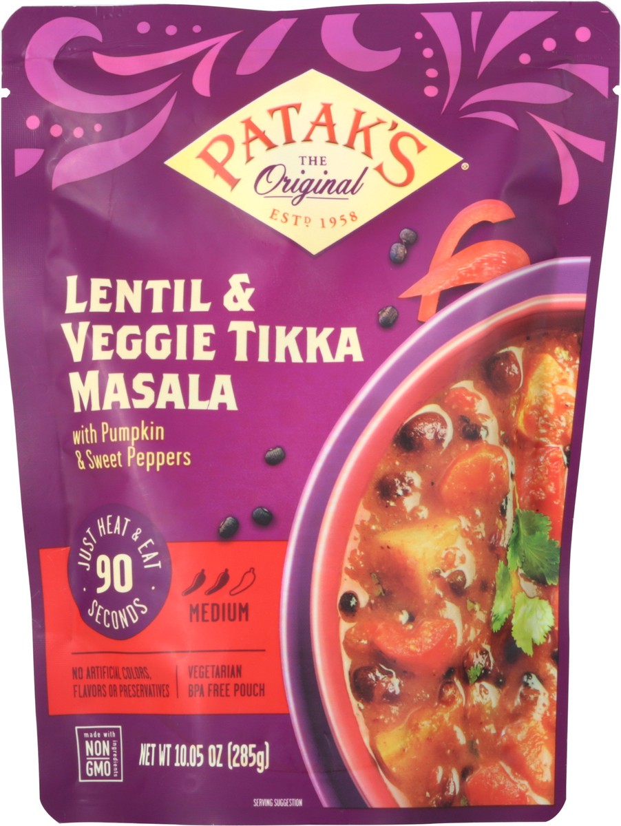 slide 9 of 9, Patak's Medium Lentil & Veggie Tikka Masala with Pumpkin & Sweet Peppers 10.05 oz, 1 ct