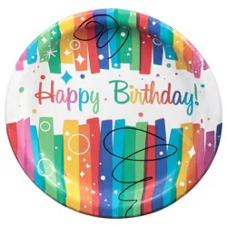 Unique Industries Rainbow Ribbon Birthday Plates