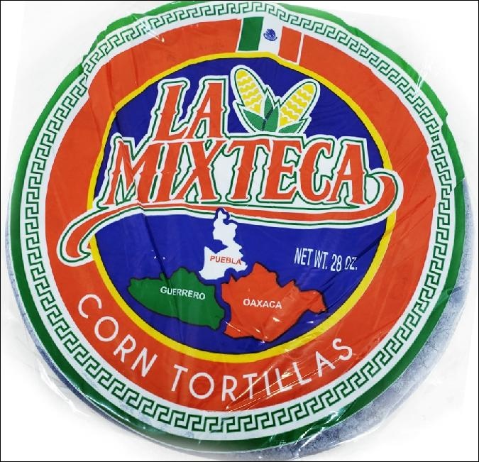 slide 1 of 1, La Mixteca Mixteca Corn Tort Blue/Wht, 28 oz