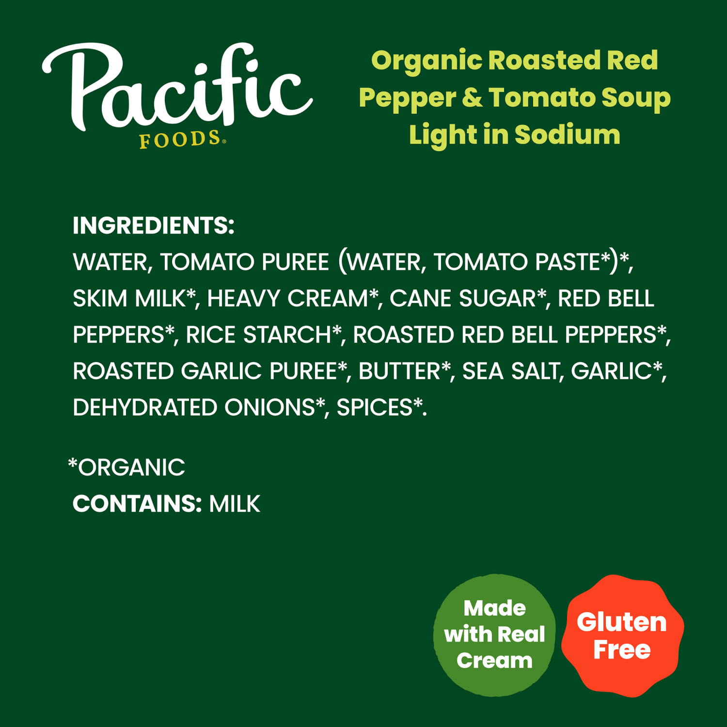 slide 3 of 8, Pacific Foods Light in Sodium Organic Roasted Red Pepper and Tomato Soup, 32 oz Carton, 32 fl oz
