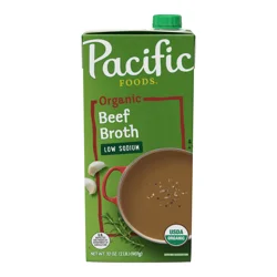 Pacific Foods Low Sodium Organic Beef Broth, 32 oz Carton