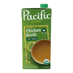 Pacific Foods Low Sodium Organic Free Range Chicken Broth, 32 oz Carton