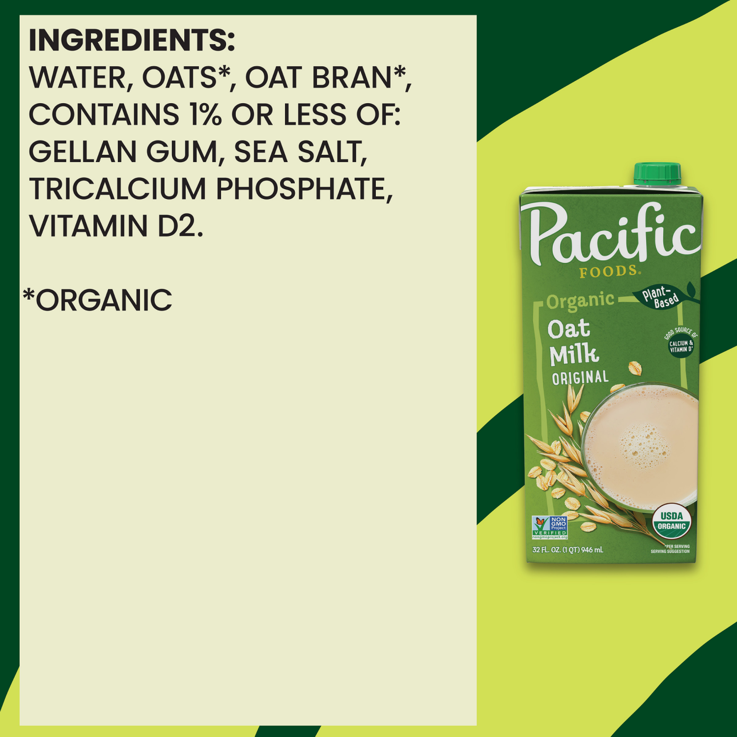 slide 2 of 6, Pacific Foods Original Organic Oat Milk, 32.000 fl oz