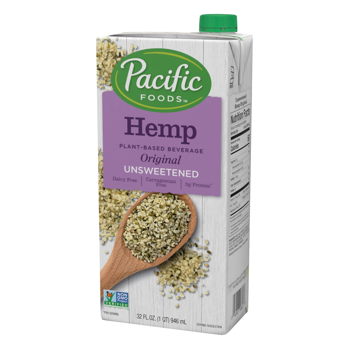 slide 3 of 9, Pacific Foods Original Unsweetened Hemp Beverage, 32 fl oz