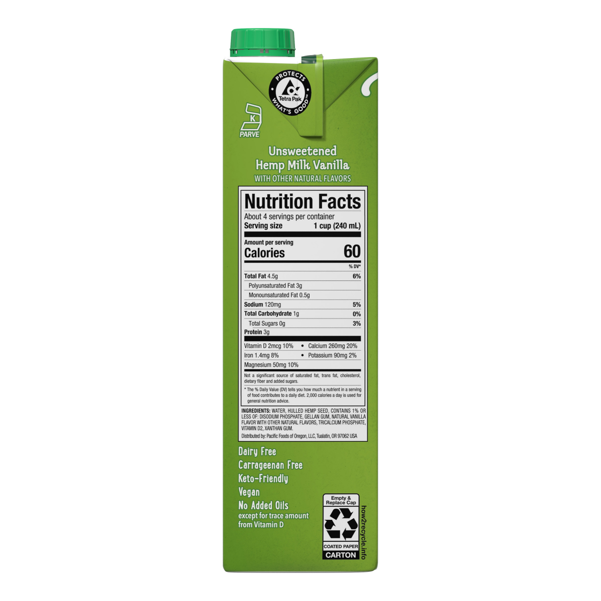 slide 21 of 29, Pacific Foods Unsweetened Vanilla Hemp Milk, Plant Based Milk, 32 oz Carton, 32 oz