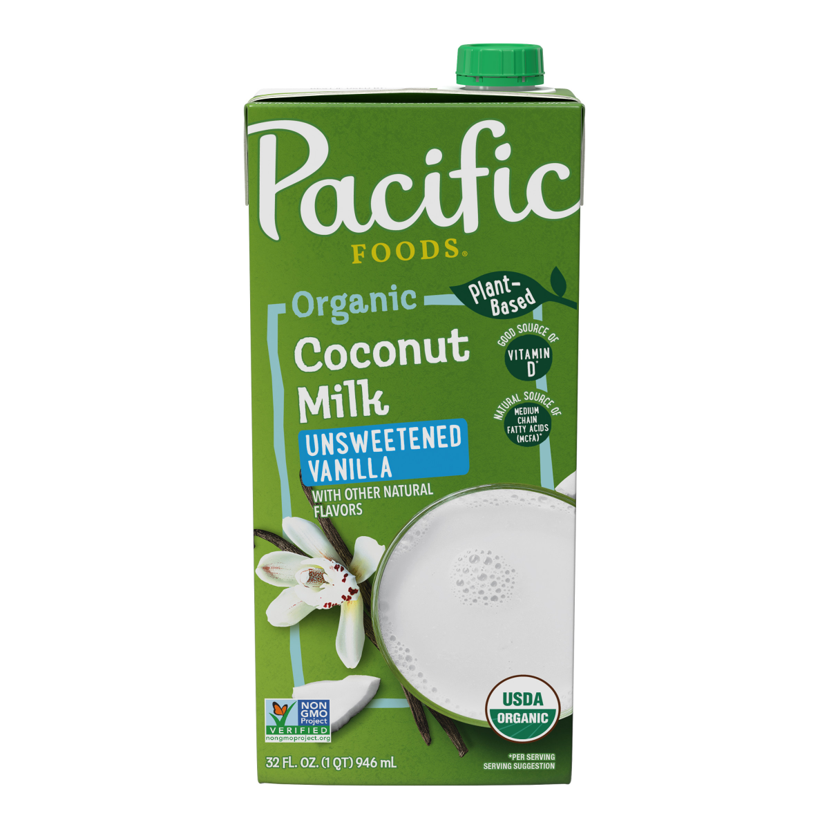 slide 1 of 8, Pacific Foods Organic Unsweetened Vanilla Coconut Milk, Plant Based Milk, 32 oz Carton, 32 oz