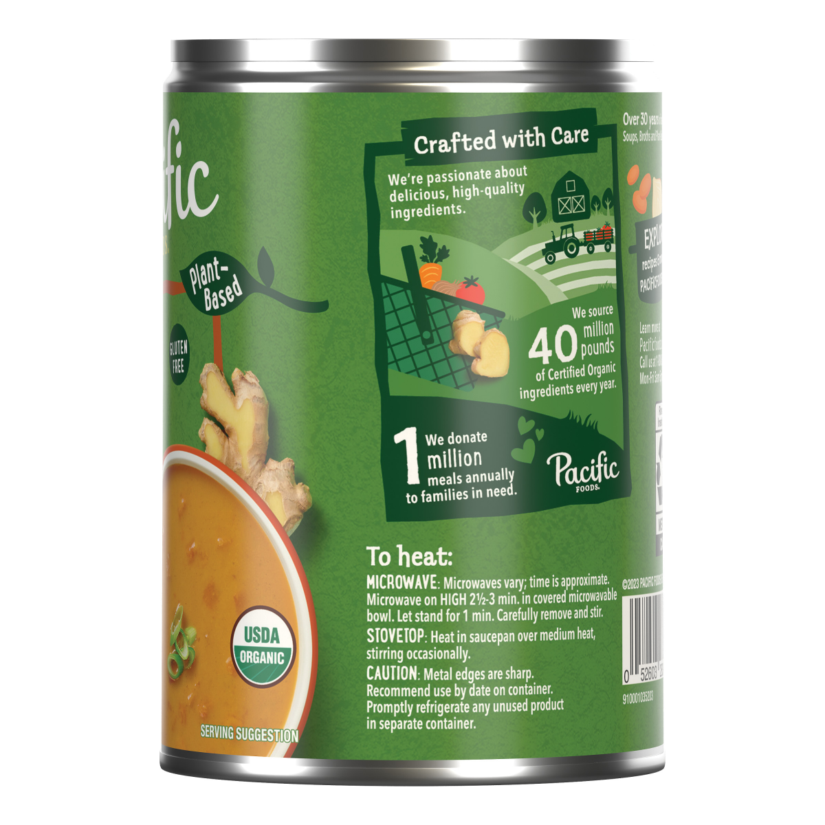 slide 3 of 5, Pacific Foods Organic Carrot Ginger Bisque, Plant Based, 16.3 oz Can, 16.30 oz
