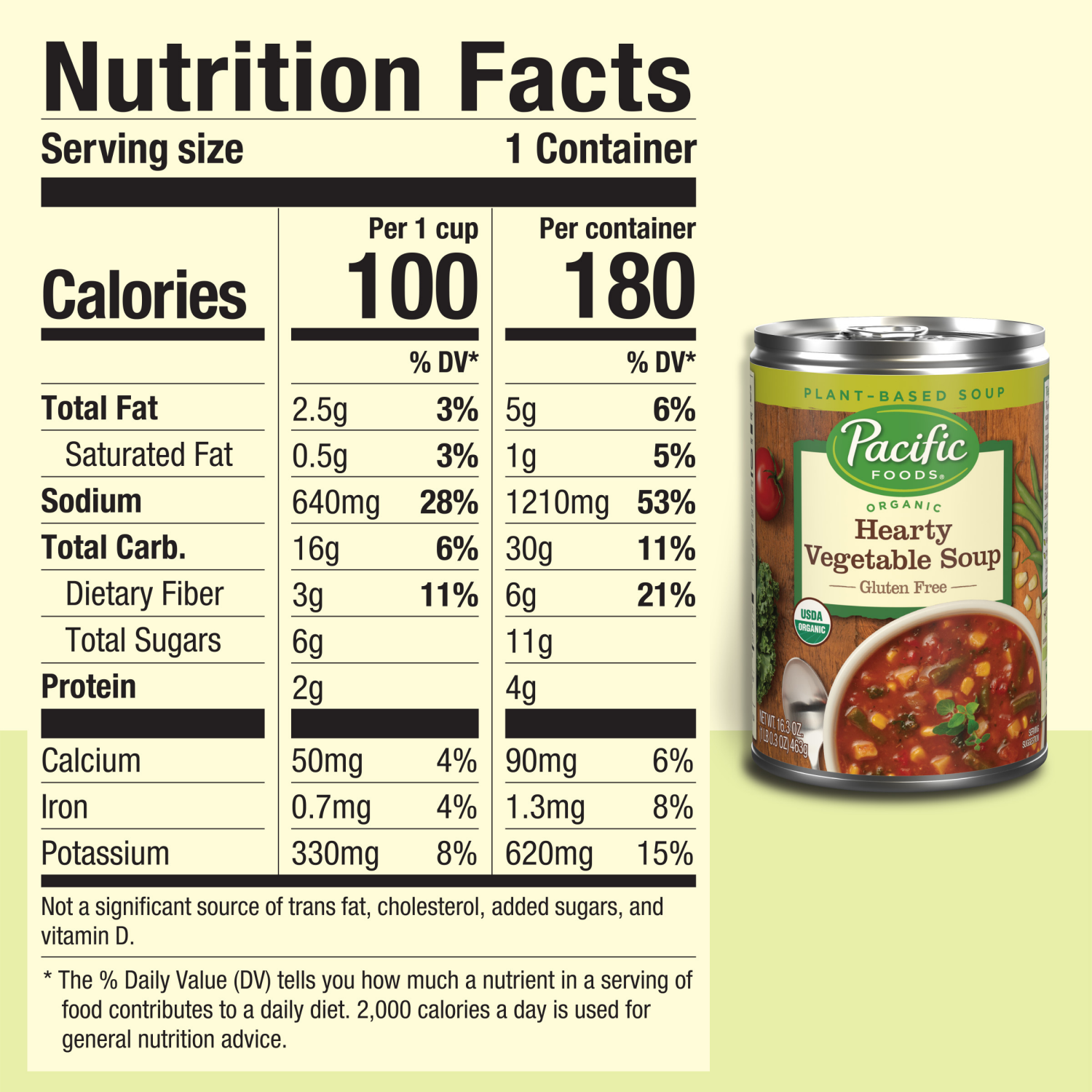 slide 3 of 5, Pacific Foods Organic Hearty Vegetable Soup, Plant Based, 16.3 oz Can, 16.300 oz
