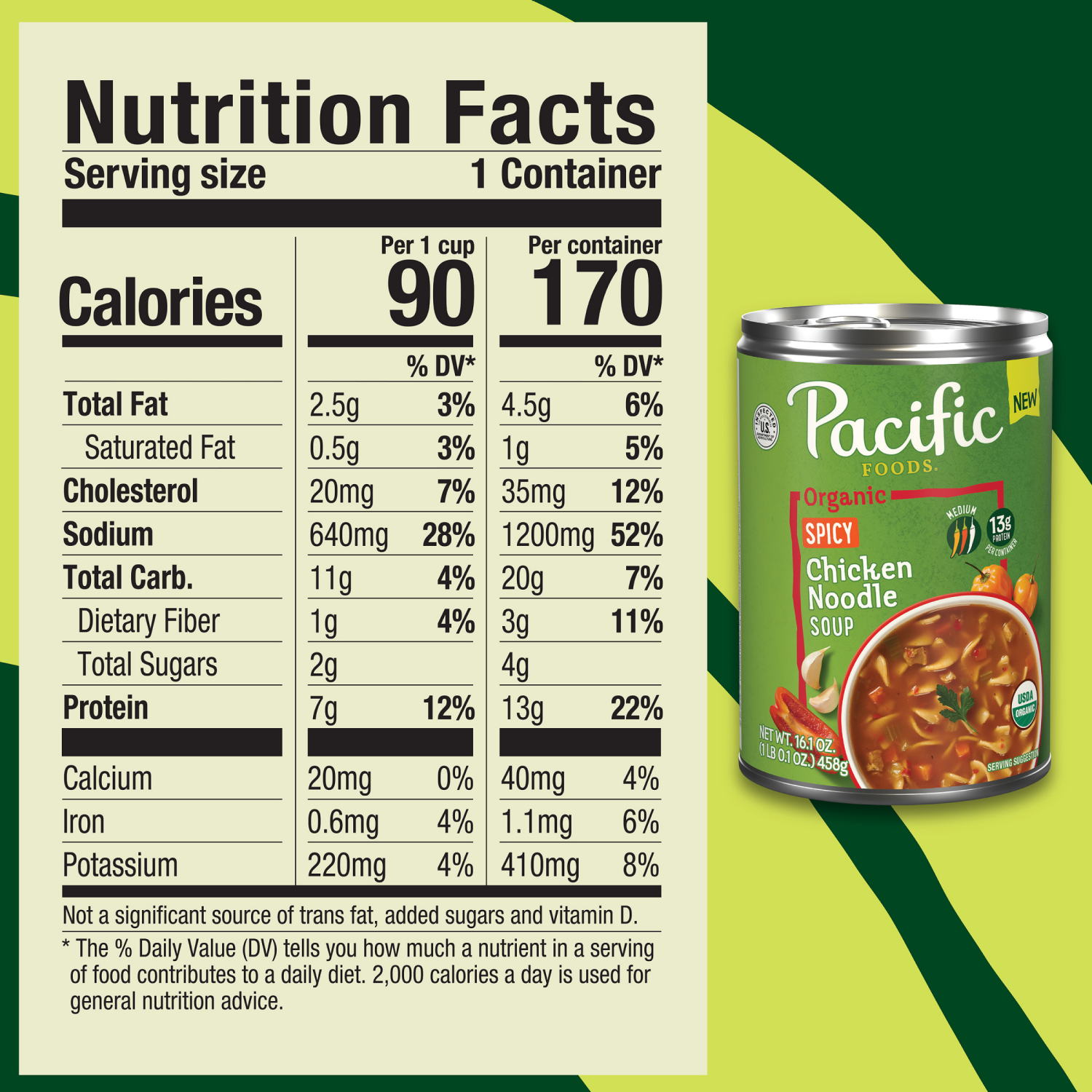 slide 2 of 2, Pacific Foods Organic Spicy Chicken Noodle Soup, 16.1 oz