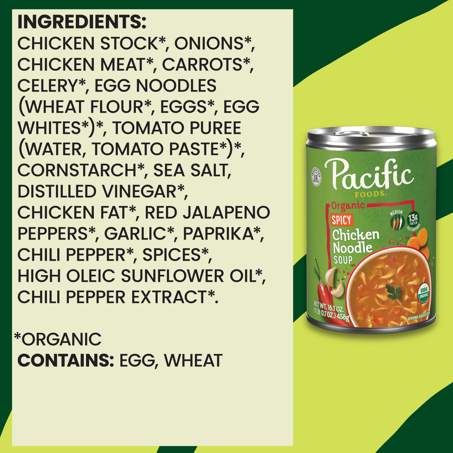 slide 3 of 6, Pacific Foods Organic Spicy Chicken Noodle Soup, 16.1 oz
