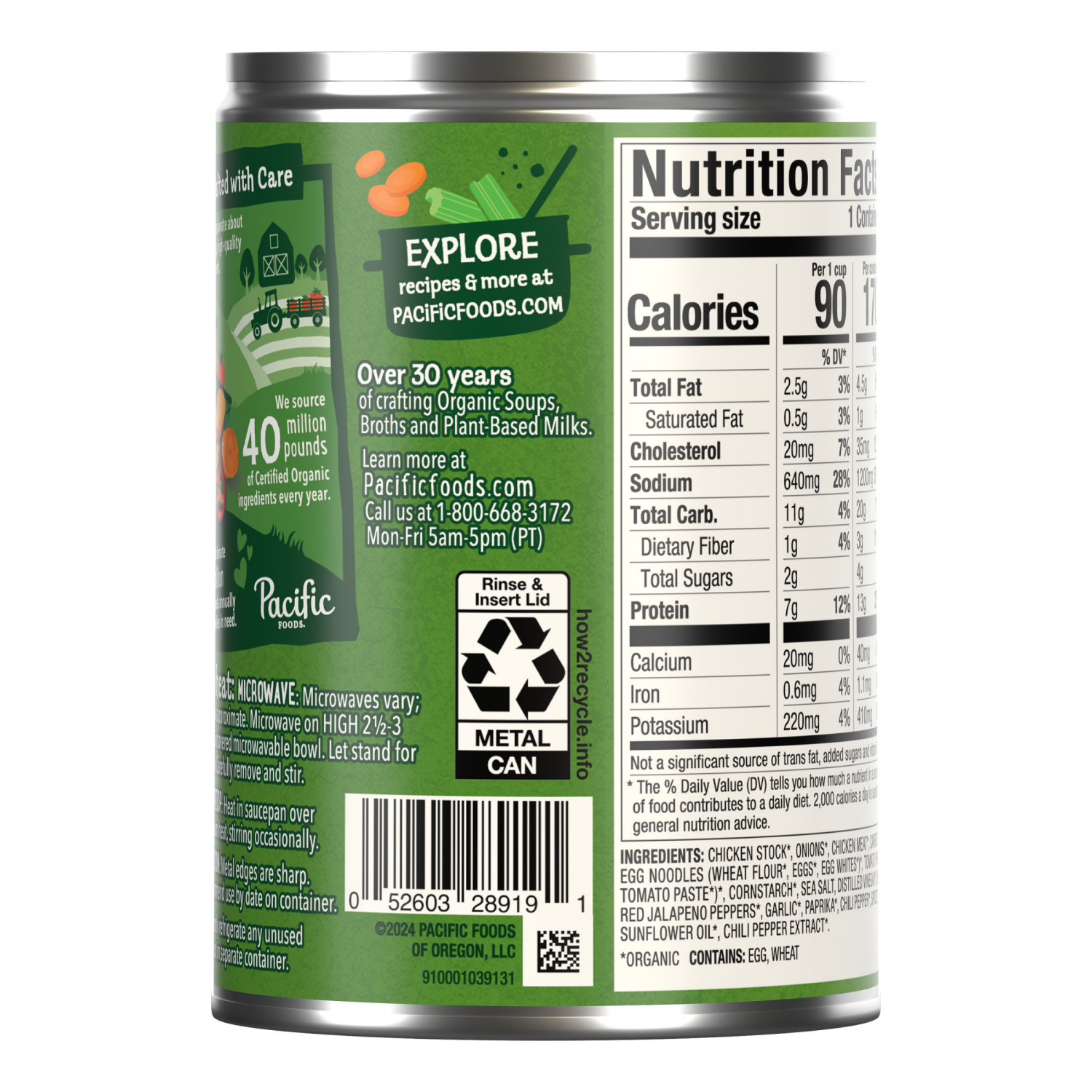 slide 4 of 6, Pacific Foods Organic Spicy Chicken Noodle Soup, 16.1 oz