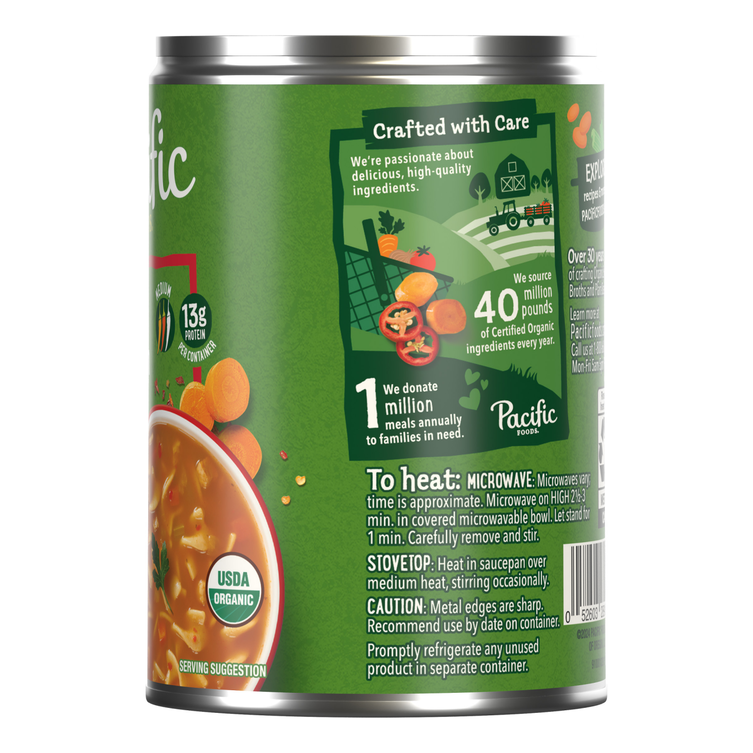 slide 6 of 6, Pacific Foods Organic Spicy Chicken Noodle Soup, 16.1 oz