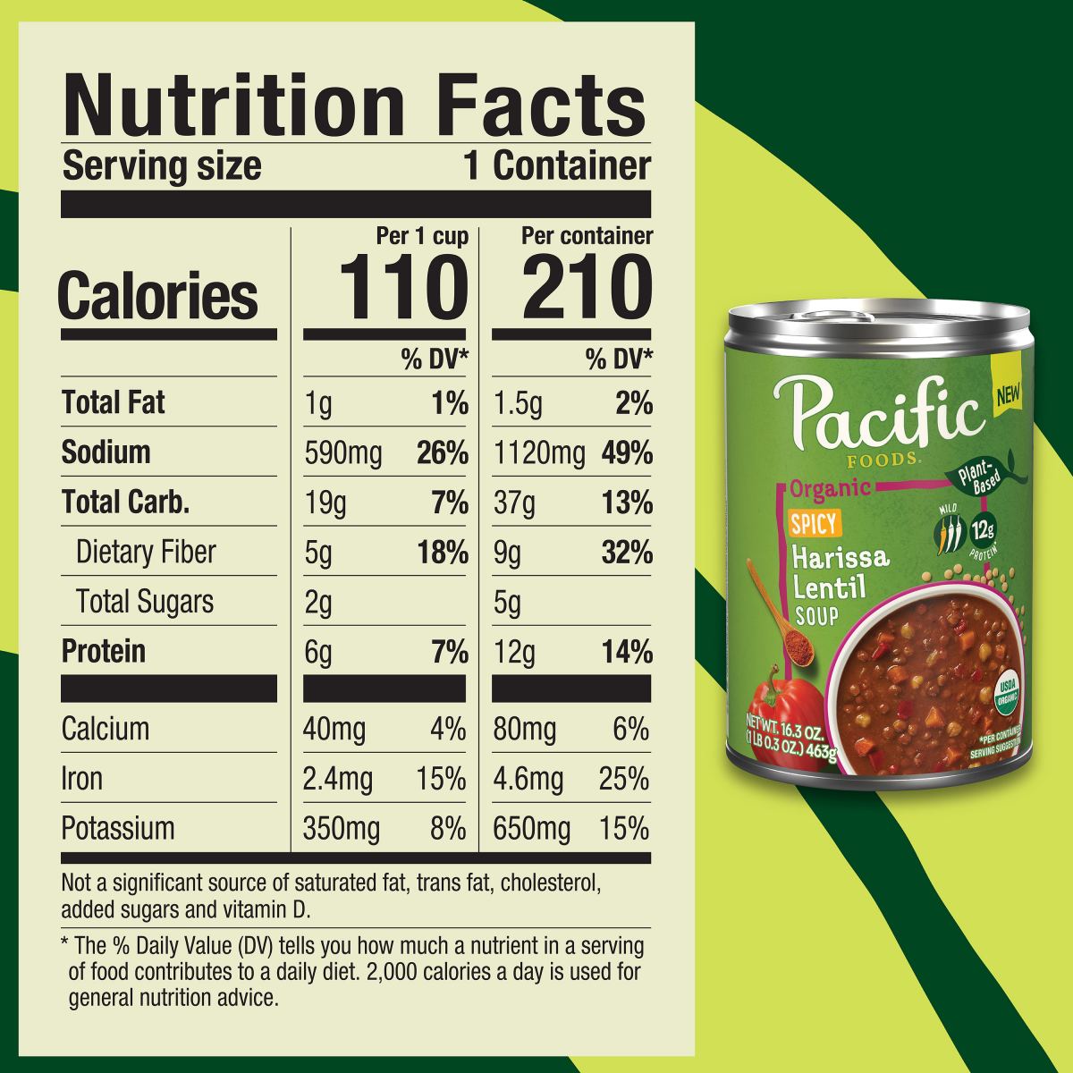 slide 2 of 3, Pacific Foods Organic Spicy Harissa Lentil Soup, Plant Based - 16.3 oz, 16.3 oz