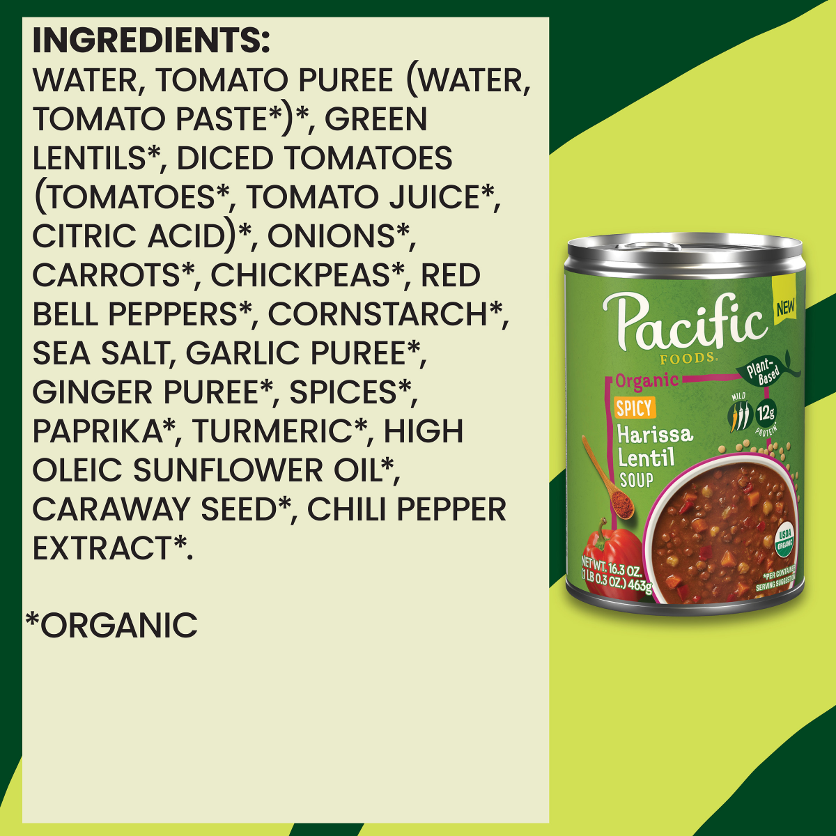 slide 3 of 3, Pacific Foods Organic Spicy Harissa Lentil Soup, Plant Based - 16.3 oz, 16.3 oz