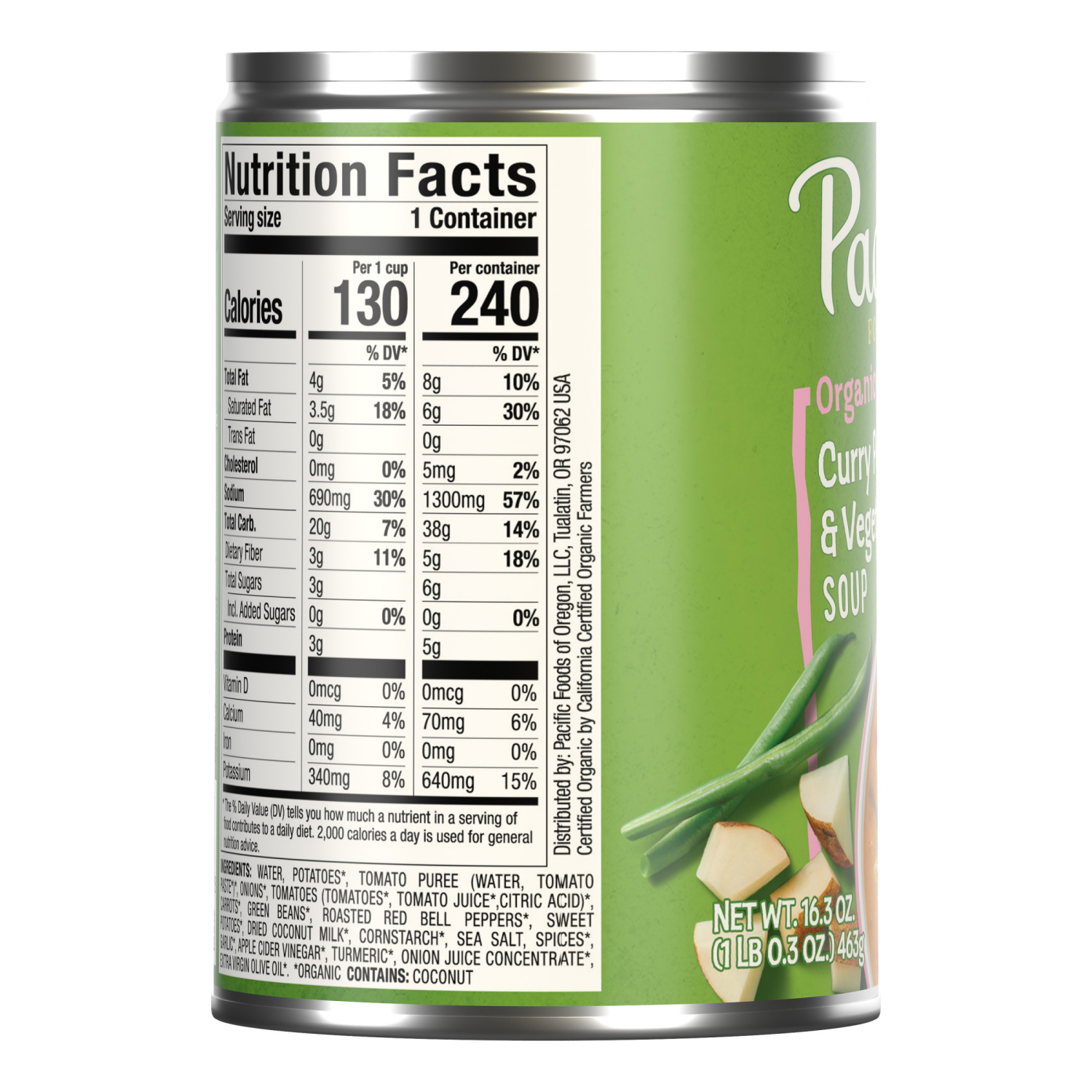 slide 2 of 6, Pacific Foods Organic Curry Potato and Vegetable Soup, 16.3 oz Can, 16.3 oz