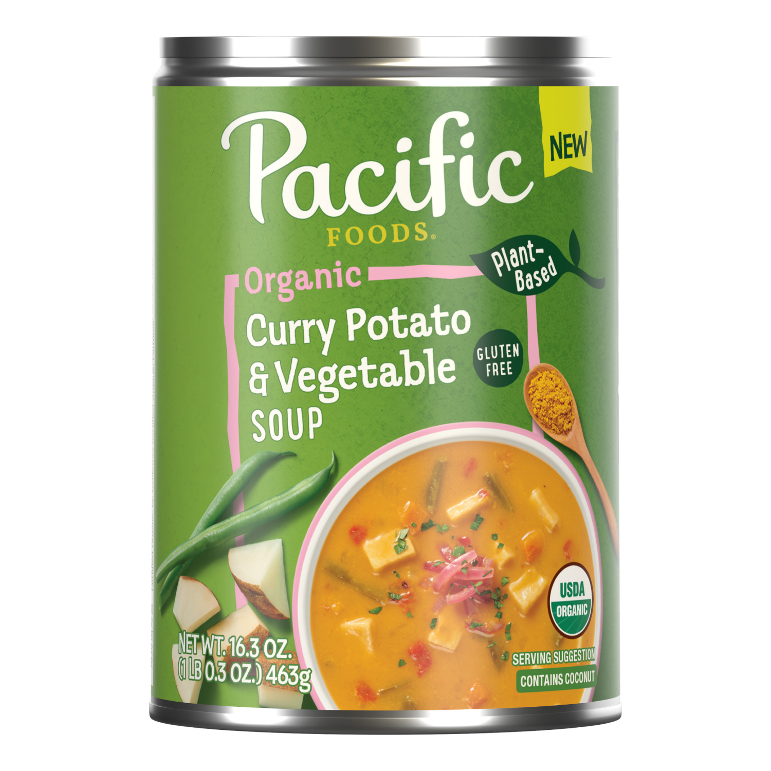slide 1 of 6, Pacific Foods Organic Curry Potato and Vegetable Soup, 16.3 oz Can, 16.3 oz