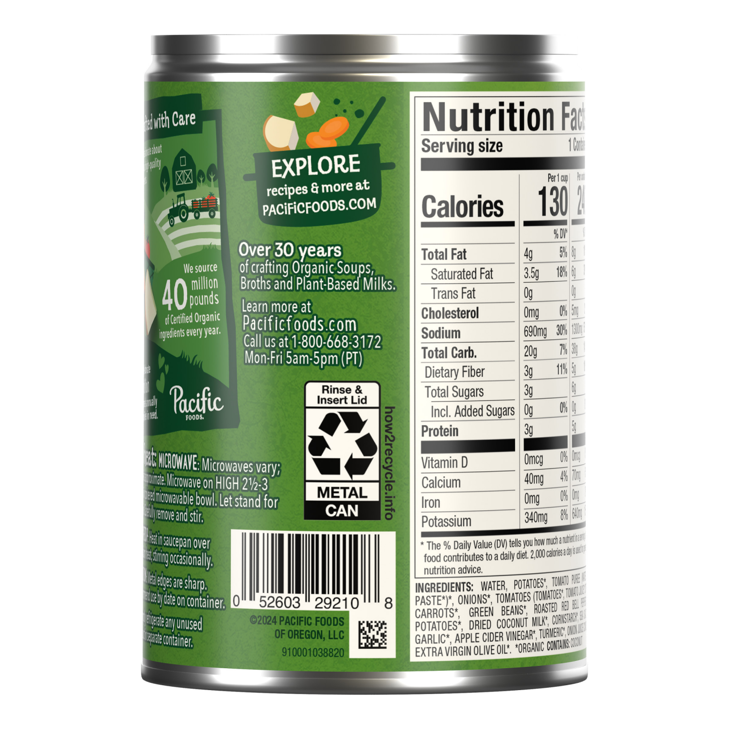 slide 4 of 6, Pacific Foods Organic Curry Potato and Vegetable Soup, 16.3 oz Can, 16.3 oz