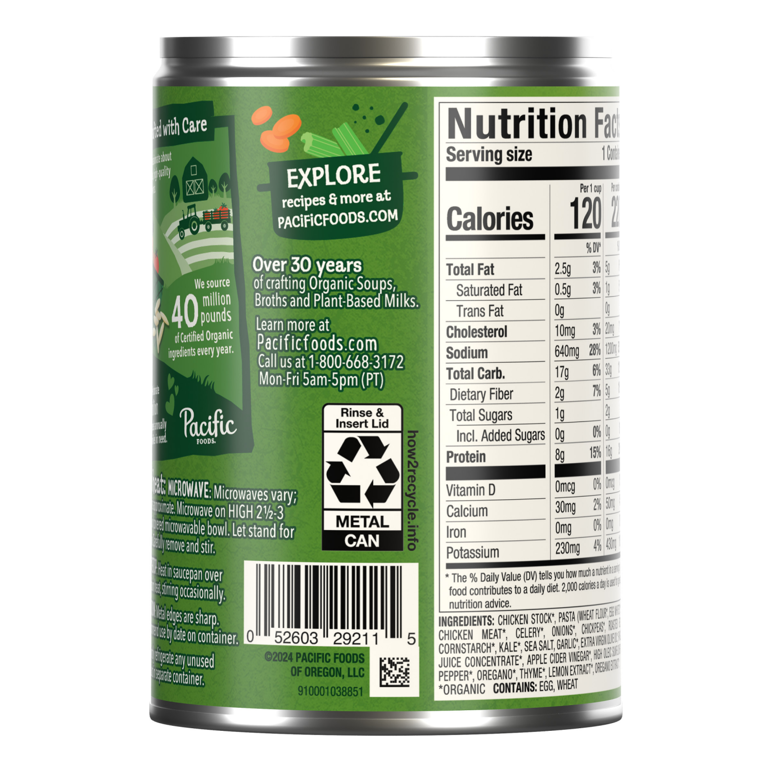 slide 4 of 6, Pacific Foods Organic Greek-Style Chicken Orzo Soup With Lemon and Herb, 16.1 oz Can, 16.1 oz