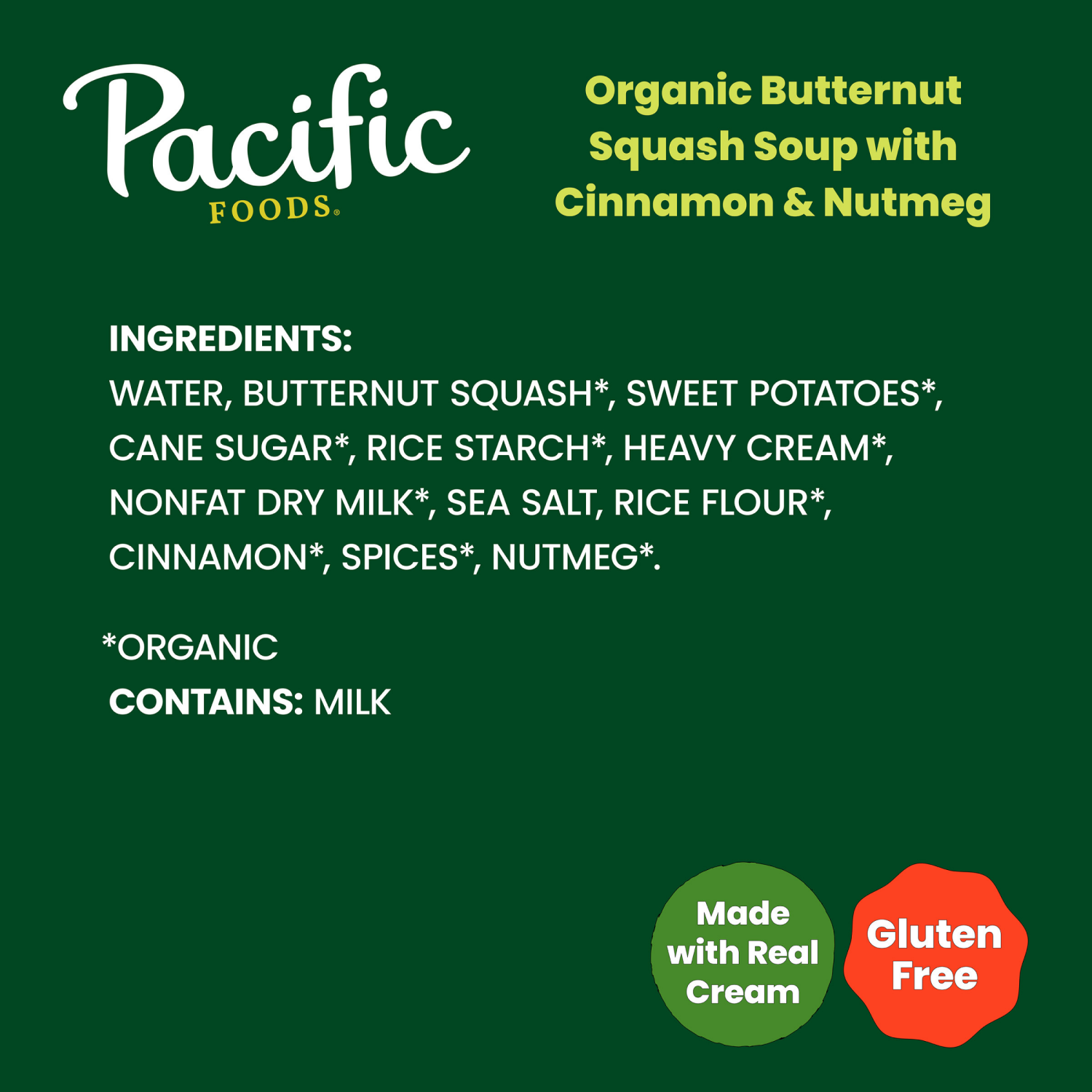 slide 6 of 8, Pacific Foods Organic Butternut Squash Soup With Cinnamon and Nutmeg, 32.000 fl oz