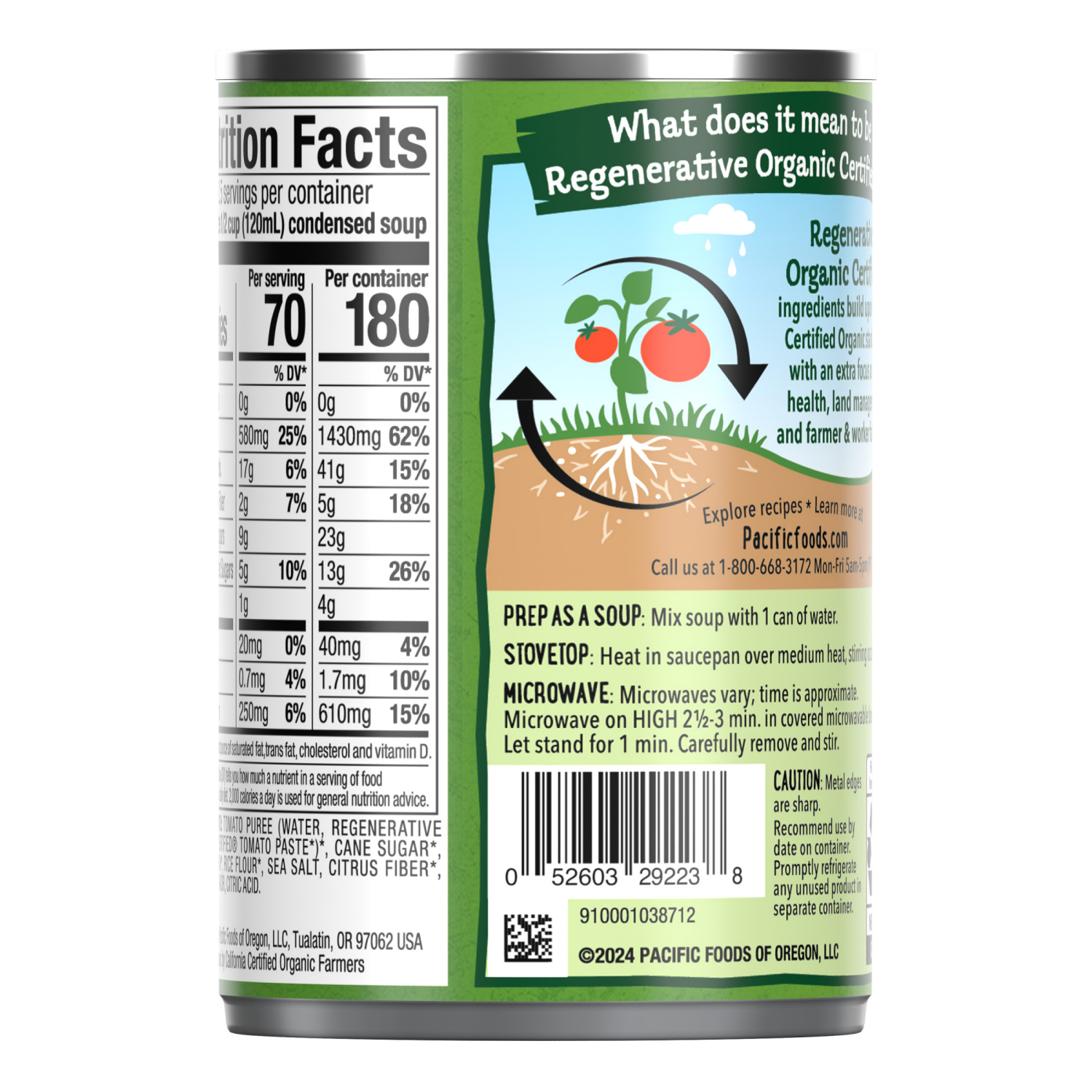 slide 4 of 8, Pacific Foods Organic Condensed Tomato Soup, 10.75 oz Can, 10.750 oz