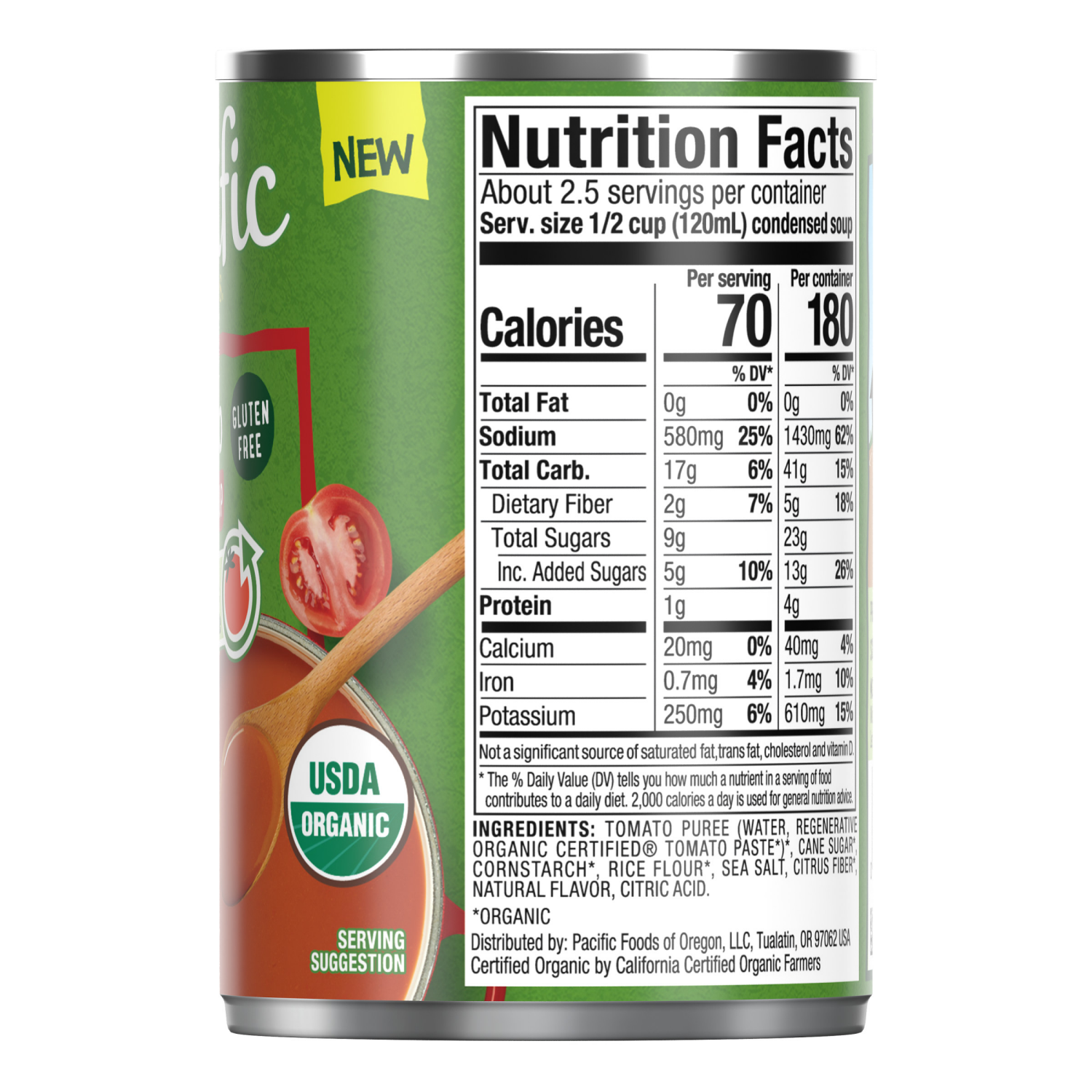 slide 5 of 8, Pacific Foods Organic Condensed Tomato Soup, 10.75 oz Can, 10.750 oz