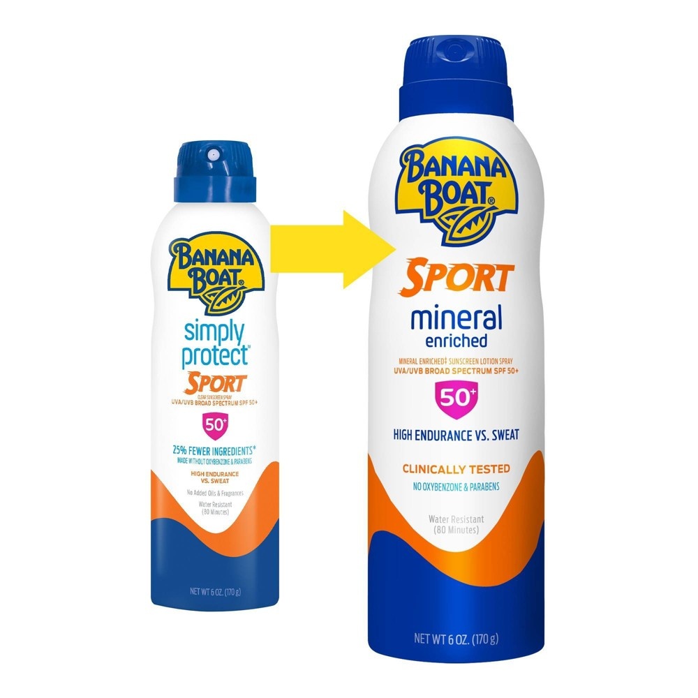 slide 2 of 3, Banana Boat Sport Mineral Enriched Sunscreen Spray - SPF, 50 x 9.5 oz