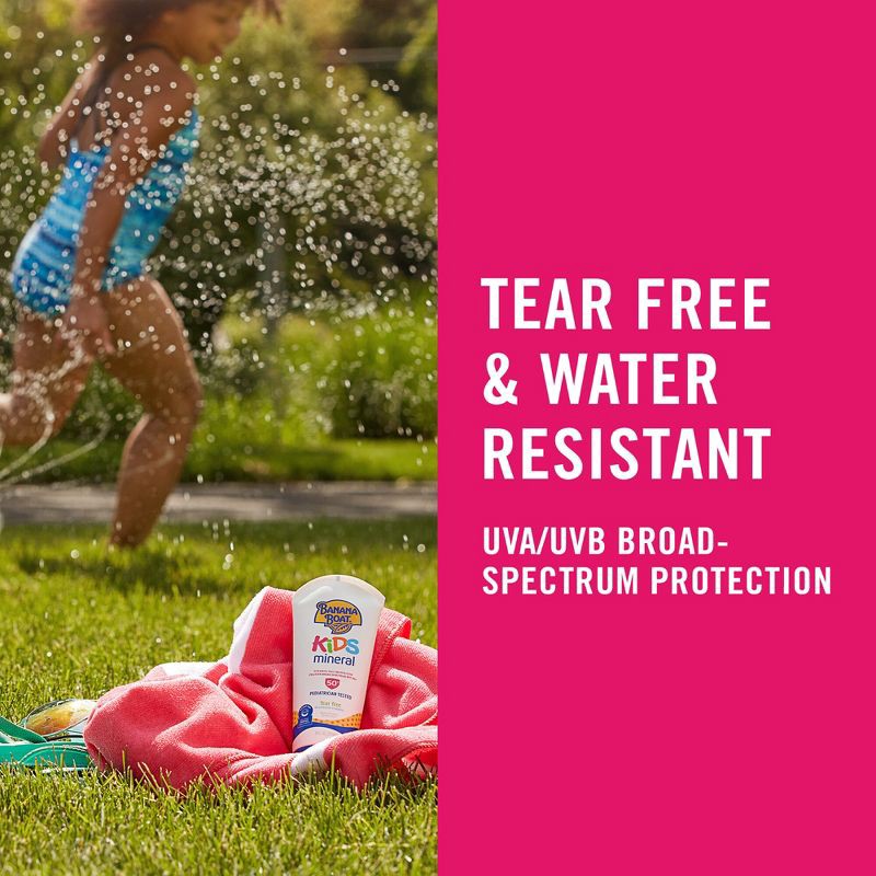 slide 5 of 8, Banana Boat Kids 100% Mineral Sunscreen Lotion - SPF 50 - 9 fl oz, 50 ct; 9 fl oz